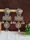 Antique Oxidized Silver Birds Dangler Earrings | AMOLA