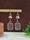 Silver Oxidized Hook Earrings | AMOLA