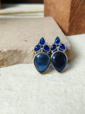 Antique Oxidized Monalisa Stone Studs | AMOLA