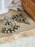 Antique Silver Plated Stud Earring with Ghungroo | AMOLA