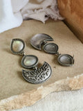 Silver Oxidised Half Moon Pear Drop Earrings | AMOLA