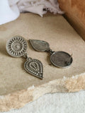Elegant Silver Plated Oxidised Dangler Earrings | AMOLA