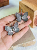 Oxidised Butterfly Brass Hook Earrings for Elegant Charm | AMOLA