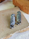 Silver Parrot Ghungroo Drop Earrings | AMOLA