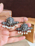 Navratri Oxidised Mata Ji Hook Earrings | AMOLA