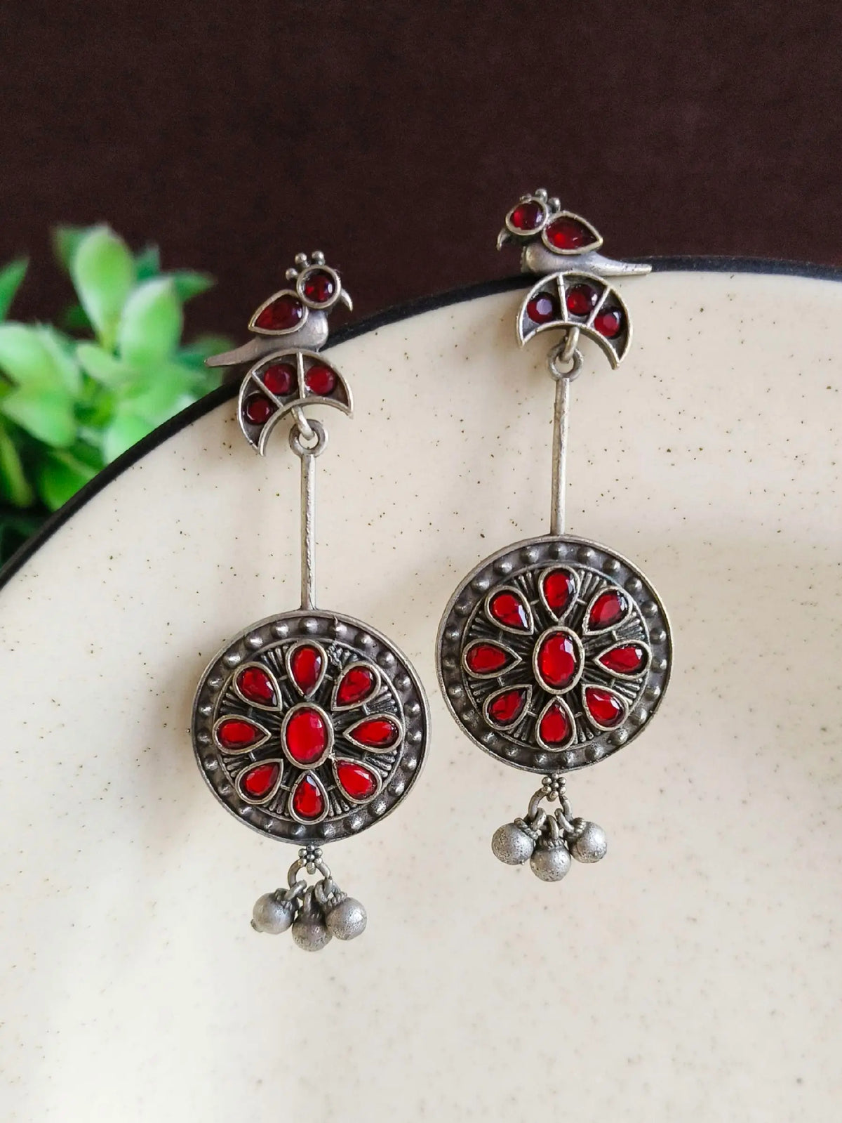 Elegant Silver Bird Dangler Earrings | AMOLA