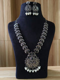 Traditional Silver Replica Pearl Drop Necklace | AMOLA