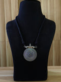 German Silver Mandala Disc Pendant | AMOLA