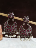 Oxidized Pearl drops Chand bali Dangler Earring | AMOLA