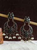 Oxidized Pearl drops Chand bali Dangler Earring | AMOLA
