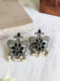 Oxidised Peacock Stone Studs | AMOLA