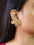 Floral Petal Imitation Gold Ear Studs | AMOLA