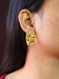 Retro Hammered Gold-Plated Modern Studs | AMOLA