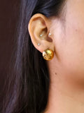 Hollow Golden Ball Stud Earrings | AMOLA