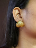 Golden Heart Shell Elegance Stud Earrings | AMOLA