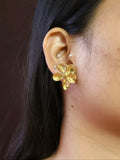 Golden Floral Anti-Tarnish Elegant Studs | AMOLA