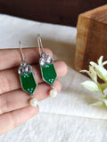 Hand Painted Oxidised Hook Earrings | AMOLA