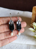 Hand Painted Oxidised Hook Earrings | AMOLA