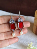 Hand Painted Oxidised Hook Earrings | AMOLA