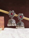 Vintage Silver Look Oxidised Jhumkas | AMOLA
