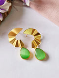 Golden Monalisa Stone Dangler Earrings | AMOLA