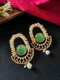 Golden Monalisa Stone Contemporary  Earrings | AMOLA
