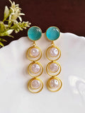 Golden Amrapali Pearl Dangler Earrings | AMOLA