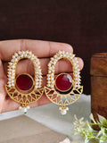 Golden Monalisa Stone Contemporary  Earrings | AMOLA