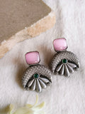 Antique oxidized Floral Monalisa Stud| AMOLA