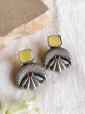 Antique oxidized Floral Monalisa Stud| AMOLA