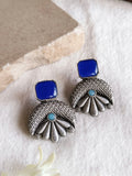 Antique oxidized Floral Monalisa Stud| AMOLA