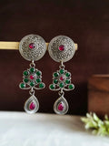 Elegant Gemstone Oxidized Dangler Earring | AMOLA