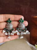 Silver Replica Kalash Kundan Stud Earrings | AMOLA