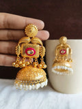 Premium Golden Pearl Drop Jhumki Elegance | AMOLA