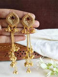 Kashmiri Golden Long Ghungroo Danglers Earring | AMOLA
