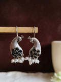 Oxidised German Silver Keri Hook Earrings for Timeless Elegance | AMOLA