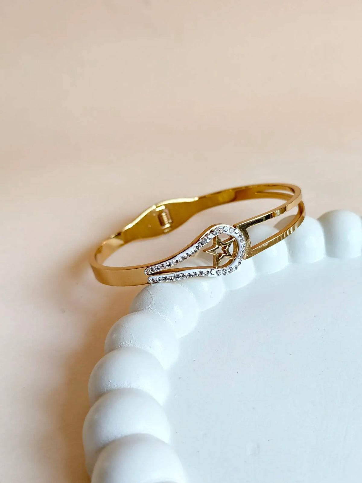 Gold Openable American Diamond Bracelet | AMOLA