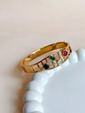 Gold Plated Multi-Stone Anti Tarnish Openable Bracelet | AMOLA