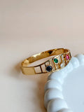 Gold Plated Multi-Stone Anti Tarnish Openable Bracelet | AMOLA