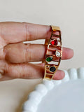 Gold Plated Multi-Stone Anti Tarnish Openable Bracelet | AMOLA