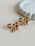 Golden Anti-Tarnish Bow Stud Earrings | AMOLA
