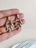 Layered Teardrop Anti-Tarnish Gold Drop Earrings | AMOLA