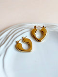 Gold Plated Contemporary Heart Hoop Earrings | AMOLA