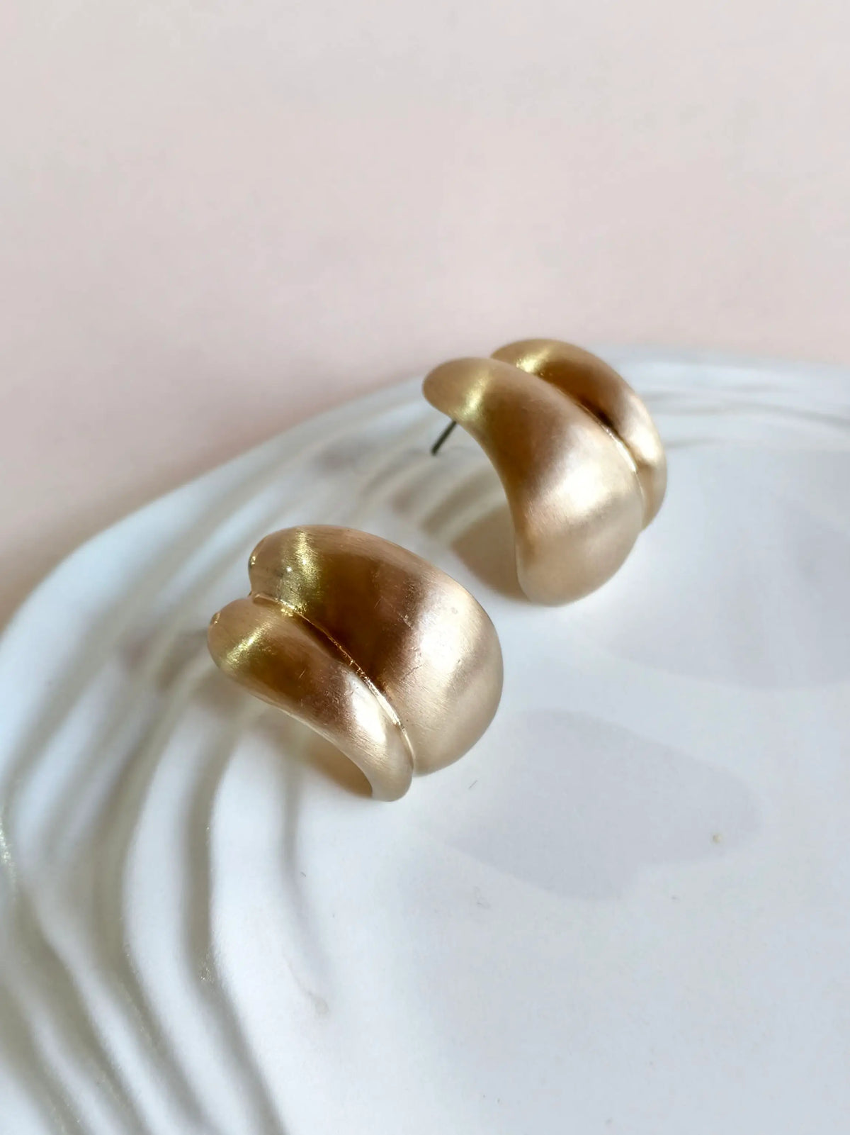 Matte Gold Chunky Statement Hoops | AMOLA