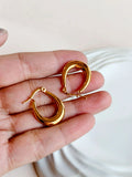 Gold Plated U-shaped Chunky Stainless Steel Hoop | AMOLA