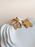 Golden Anti Tarnish Petal Stud Earrings | AMOLA