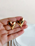 Anti Tarnish Gold Plated Heart Earrings | AMOLA