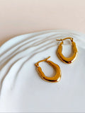 Chunky Gold Plated U-Shaped Hoop Earrings | AMOLA
