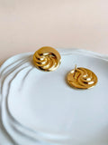 Gold Plated Geometric Thread Stud Earrings | AMOLA