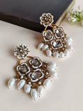Gold-Plated Traditional Polki Kundan Danglers | AMOLA